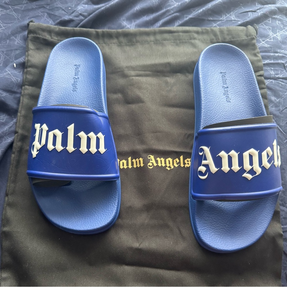 Palm Angels logo pool slides